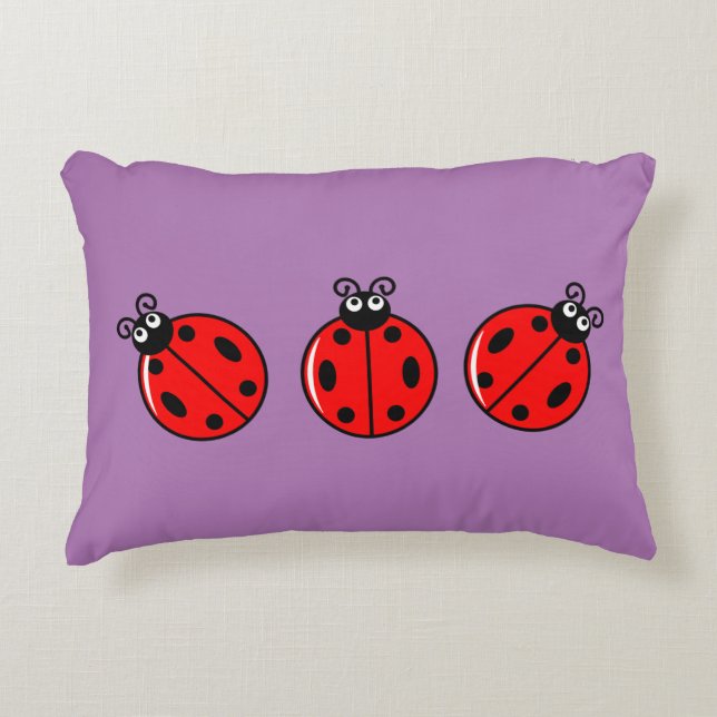 Coussins Décoratifs Trois petits Ladybugs - Polyester brossé (Devant)
