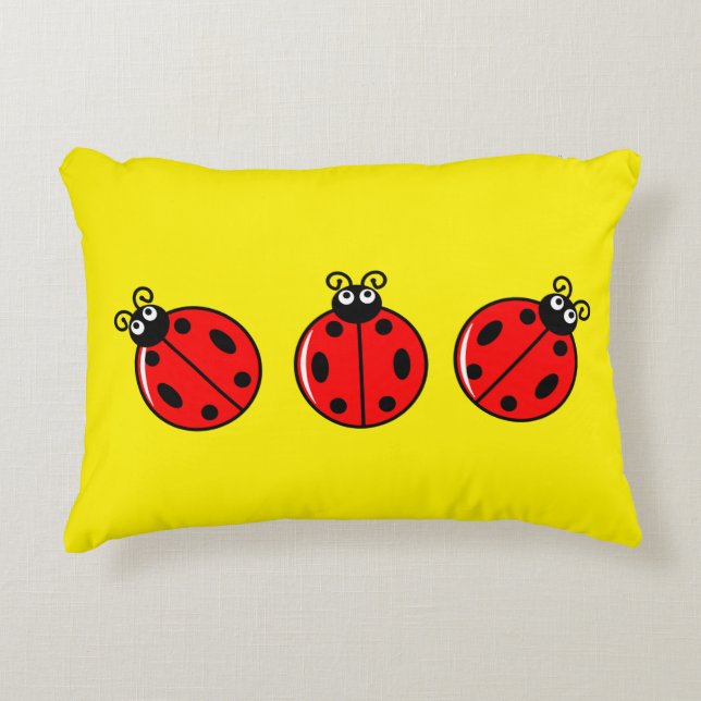 Coussins Décoratifs Trois petits Ladybugs - Polyester brossé (Devant)