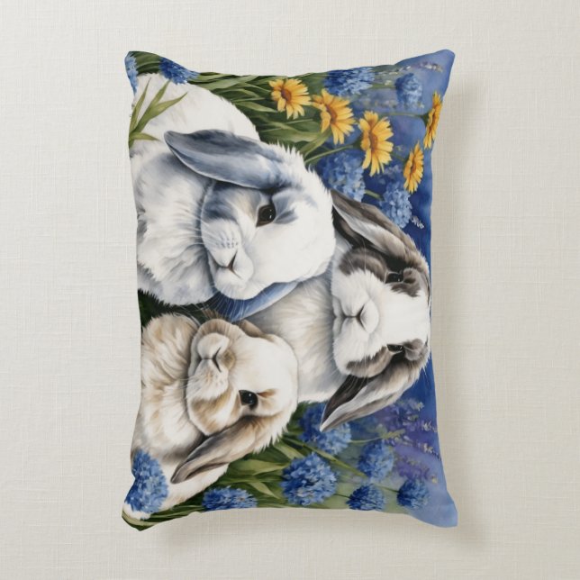 Coussins Décoratifs Trois petits lapins de lop (Devant(Vertical))