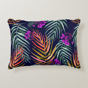 Coussins Décoratifs Tropical leaves. Watercolor leaves of a tree, palm