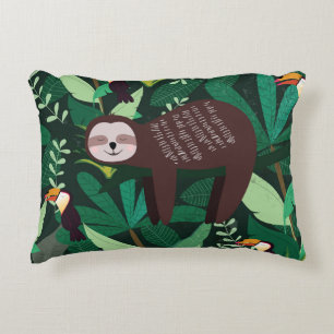 Coussins Décoratifs Tropical Sloth : Cartoon Motif sans couture