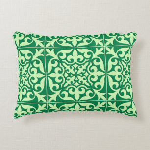 Coussins Décoratifs Tuile marocaine - émeraude et vert clair