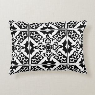 Coussins Décoratifs Tuile marocaine - noir avec l'arrière - plan blan
