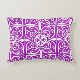 Coussins Décoratifs Tuile marocaine - pourpre et blanc violets