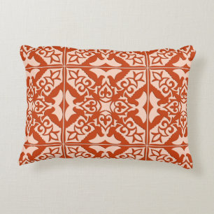 Coussins Décoratifs Tuiles marocaines - corail orange et pêche