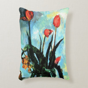 Coussins Décoratifs Tulipes dans un vase de Paul Cezanne, art Vintage
