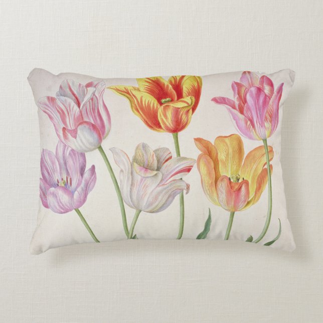 Coussins Décoratifs Tulipes, du "Florilegium de Nassau" (la semaine (Devant)