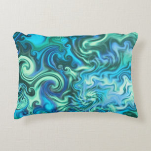 Coussins Décoratifs Turquoise et aqua Coussin-tourbillonnants bleus