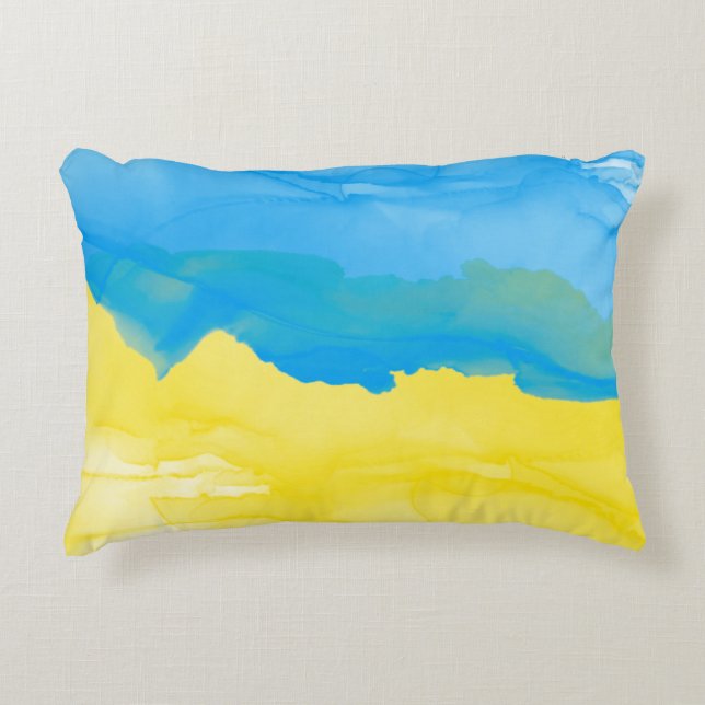 Coussins Décoratifs Ukraine jaune bleu (Devant)