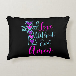 Coussins Décoratifs Un amour sans fin Amen Jesus Citation inspirée Chr