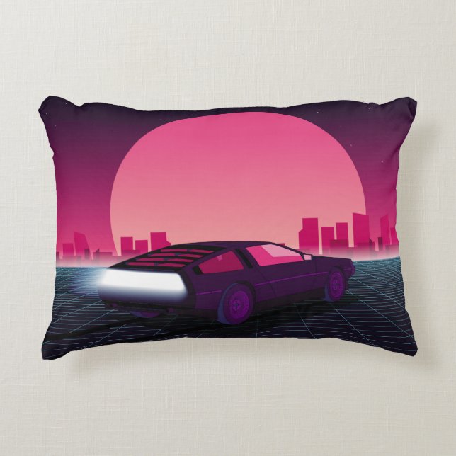 Coussins Décoratifs Un avenir rétro. arrière - plan sci-fi style année (Devant)