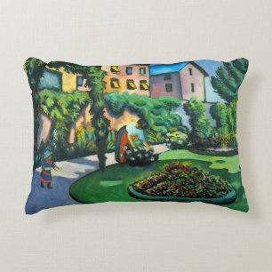 Coussins Décoratifs Un Jardin, Gartenbild par August Macke, Art Vintag