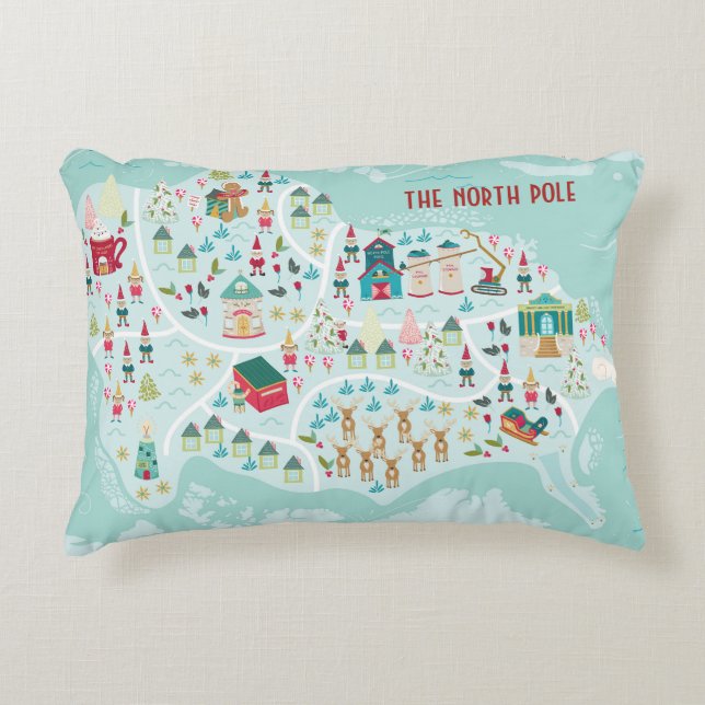 Coussins Décoratifs Un joli dessin du village du Pôle Nord (Devant)