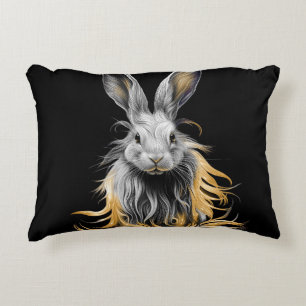 Coussins Décoratifs Un lapin gris génial en feu