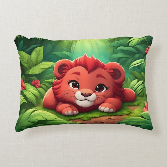 Coussins Décoratifs Un Lion rouge dans la jungle (Devant)