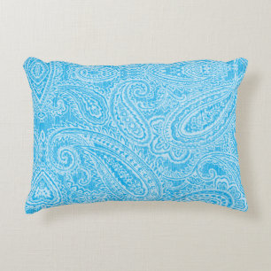 Coussins Décoratifs Un tissu bleu vif avec des motifs complexes