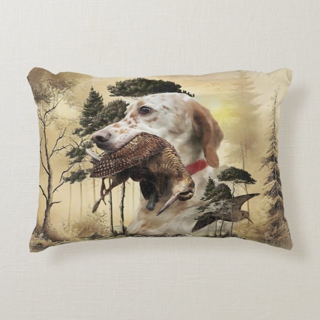 Coussins Décoratifs Une bécasse avec le setter anglais (Devant)