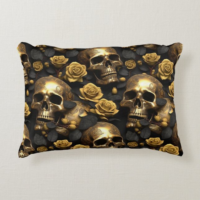 Coussins Décoratifs Une série de crânes et de roses Design 8 (Devant)