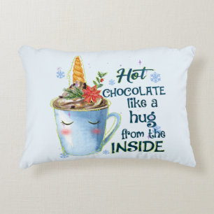 Coussins Décoratifs Unicorne au chocolat chaud Cosy Unicorn Winter
