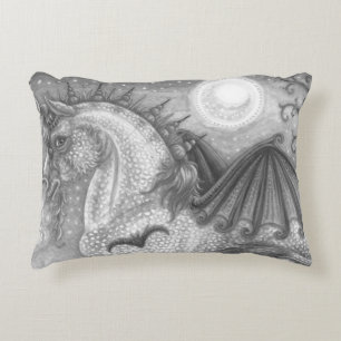 COUSSINS DÉCORATIFS UNICORNE DE HALLOWEEN GOTHIQUE AVEC AILES DE MAIN,