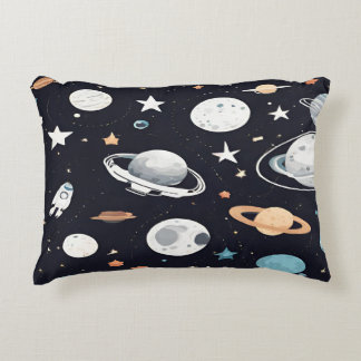 Coussins Décoratifs Univers. Motif de planètes et d'étoiles