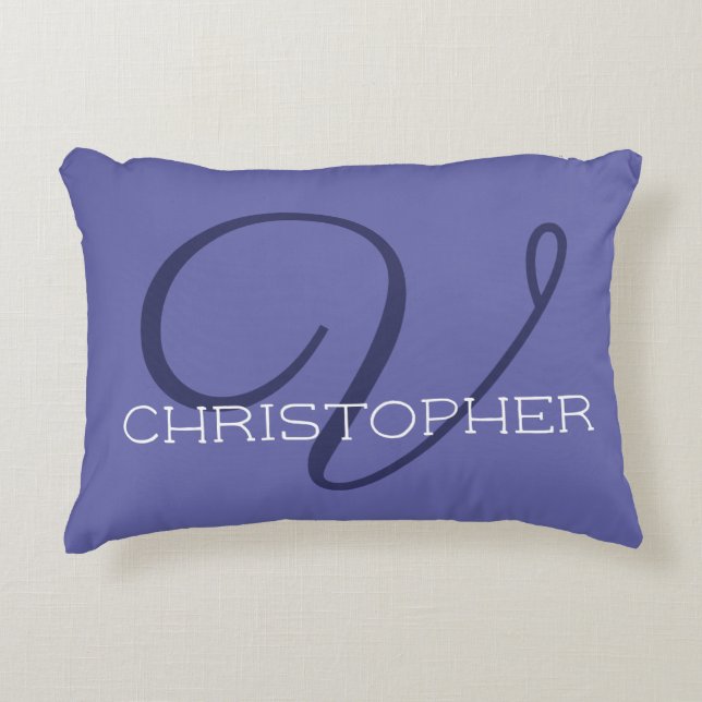 Coussins Décoratifs V Nom initial de la calligraphie Monogramme (Devant)