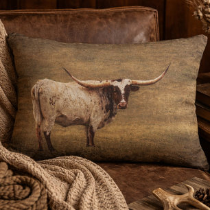 Coussins Décoratifs Vache Texas Longhorn rustique