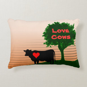 Coussins Décoratifs Vaches d'amour - Vache Silhouette avec arbre solit