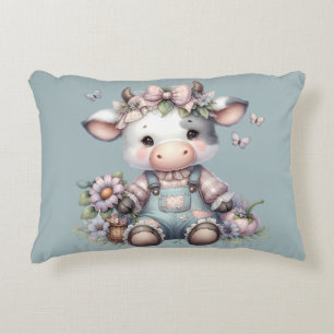 Coussins Décoratifs Vachette Bébé Pastel Mignonne en Salopette avec de