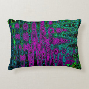 Coussins Décoratifs Vagues atomiques groovy abstraites magenta gras