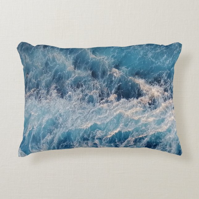 Coussins Décoratifs Vagues bleues de l'océan (Devant)