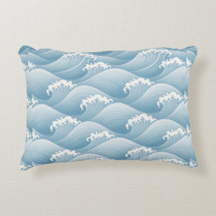 Coussins Décoratifs 🌊 Vagues douces de l'océan bleu Style côtier mode