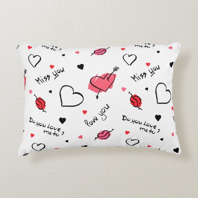 Coussins Décoratifs Valentine's Hearts Arrow sans couture (Devant)