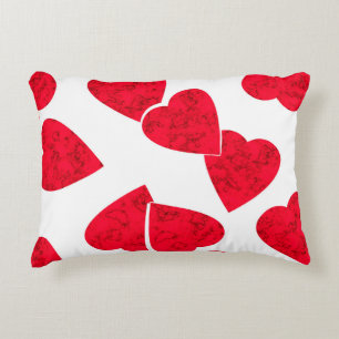 Coussins Décoratifs Valentines invisibles Jour coeur rouge blanc motif