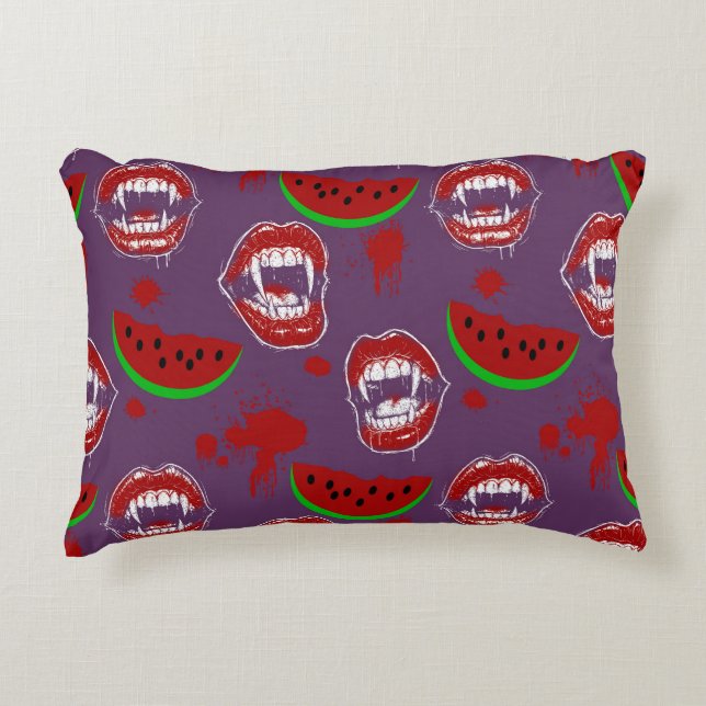 Coussins Décoratifs Vampire mangeant de la pastèque Halloween en juill (Devant)
