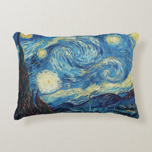 Coussins Décoratifs Van Gogh Nuit Étoilée Vintage Bleu Chef-d'œuvre
