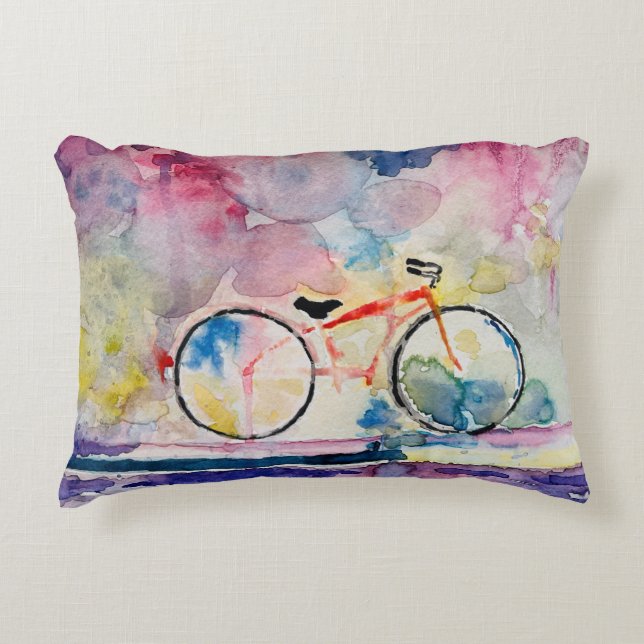 Coussins Décoratifs Vélo aquarelle  (Devant)