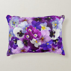 Coussins Décoratifs Velvet Pansy Jardin violet motif floral