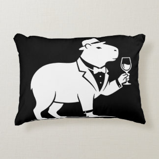 Coussins Décoratifs Verre à vin capybara drôle minimaliste moderne