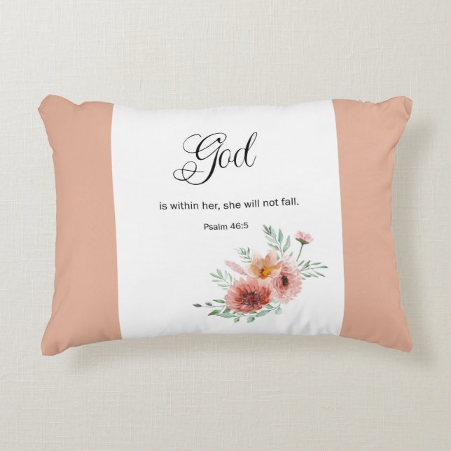 Coussins Décoratifs Verse de la Bible Florale (Devant)