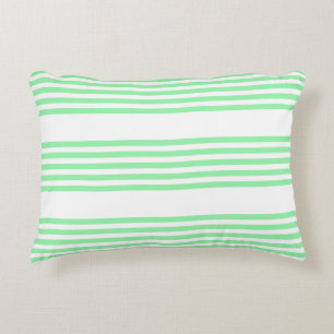 Coussins Décoratifs Vert et blanc cinq bandes motif