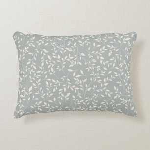 Coussins Décoratifs Vert sauge atténué et motif de vigne botanique à l