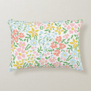 Coussins Décoratifs Vetor motif coloré floral transparent sur un blanc