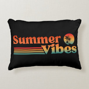 COUSSINS DÉCORATIFS VIBES D'ÉTÉ COUCHER DE SOLEIL VINTAGE VACANCES