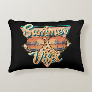 Coussins Décoratifs Vibes d'été Lunettes de soleil vintages Sunset