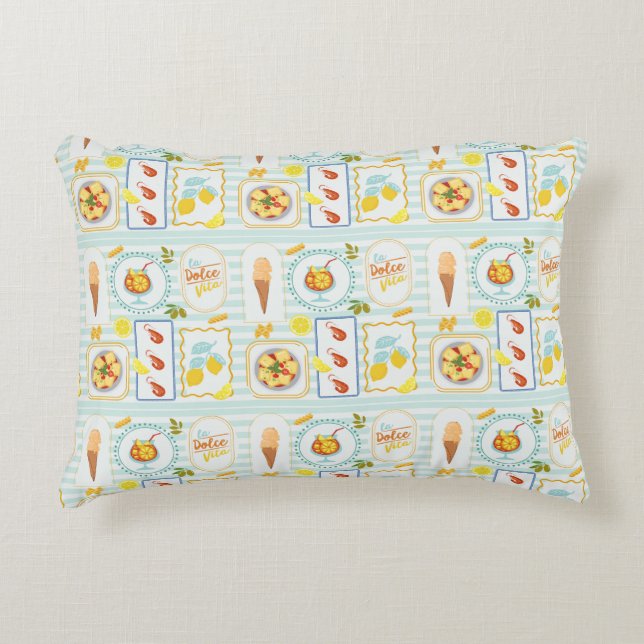Coussins Décoratifs Vibes d'été méditerranéen (Devant)