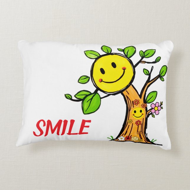 Coussins Décoratifs Vibes positives "Smile Tree" (Dos)