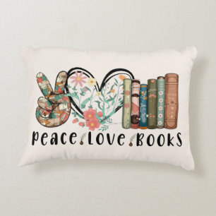 Coussins Décoratifs Vibes tranquilles : Paix, Amour et Livres