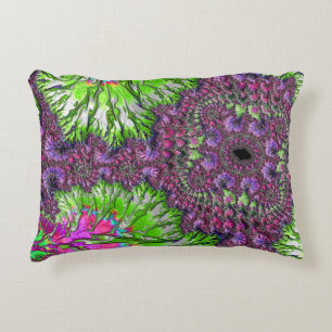 Coussins Décoratifs Vibrant Néon coloré Trippy Super Fractal Art