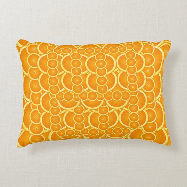 Coussins Décoratifs Vibrant Orange Citrus Pattern Design (Devant)